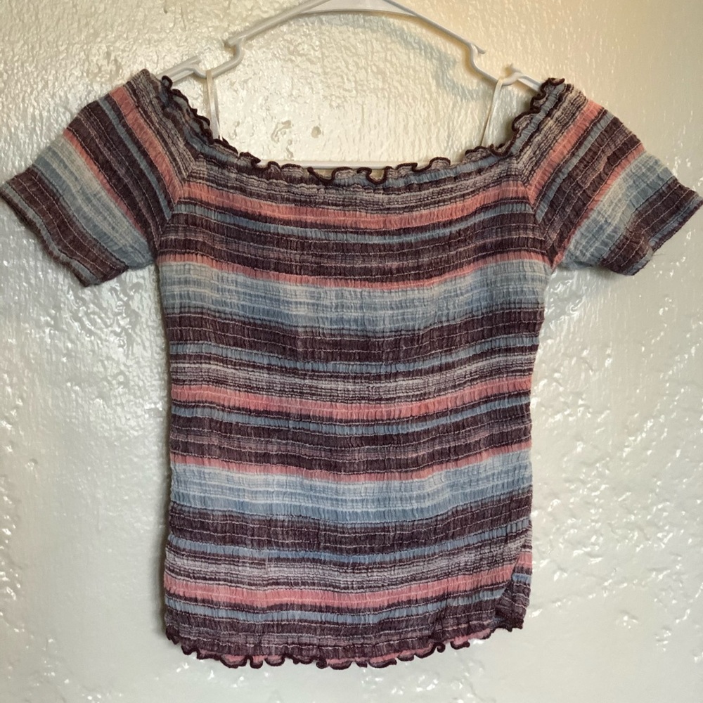 Ruffled Off The Shoulder Scrunch Top